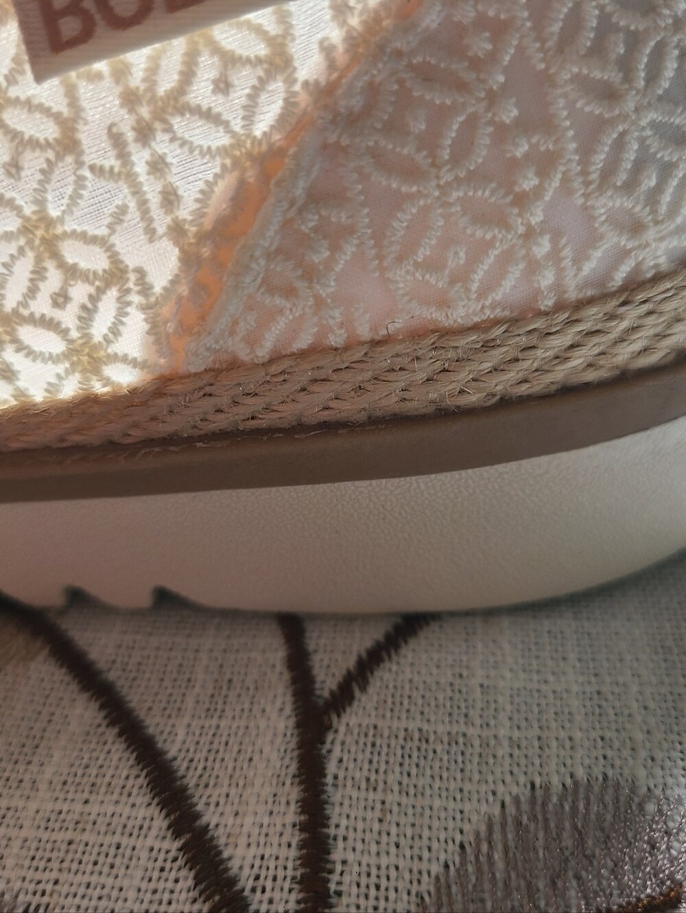 Skechers BOBS Women's Slip-On Espadrilles - Cream Beige Size 9 - Picture 7 of 9